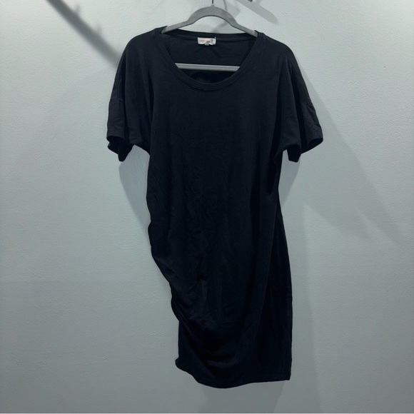 Sundry by Anthropologie Black Ruched T-Shirt Dress | Size 2 - Picture 1 of 9